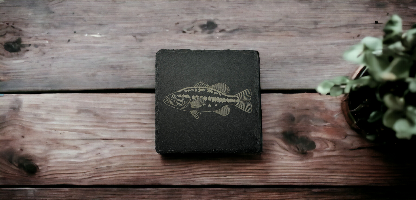 Slate Largemouth Bass Coasters